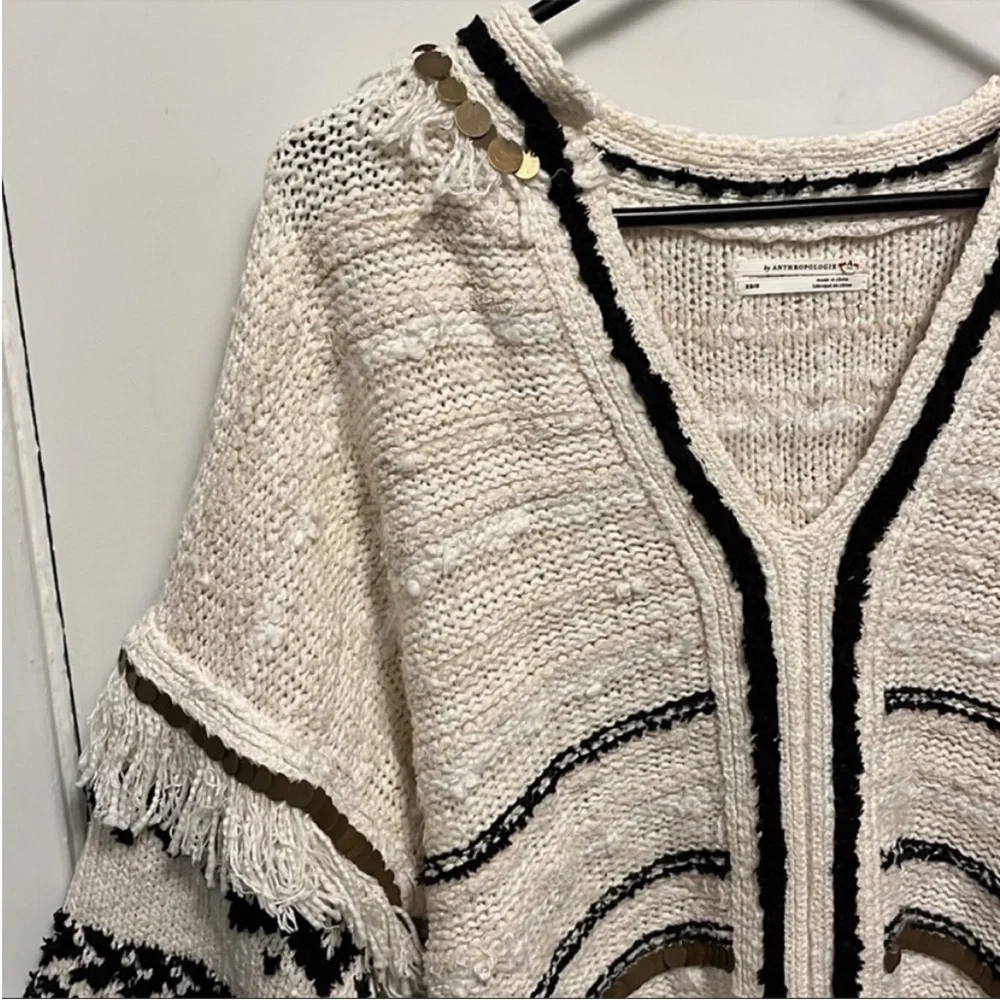 Anthropologie Margot fringe poncho sweater - Picture 11 of 16